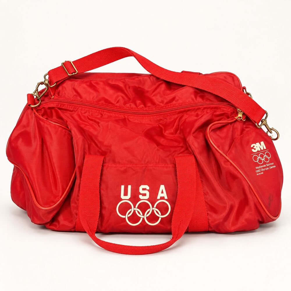 3M 1992 Olympic Games USA Red Duffel Bag Worldwide Sponsor Travel Gym